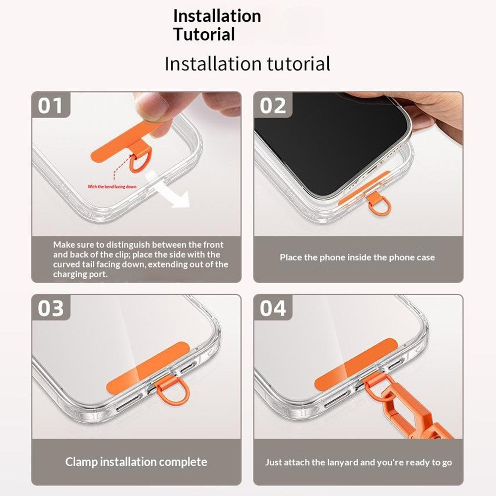 150 cm justerbar nakke- og skulderrem med stålplade - orange