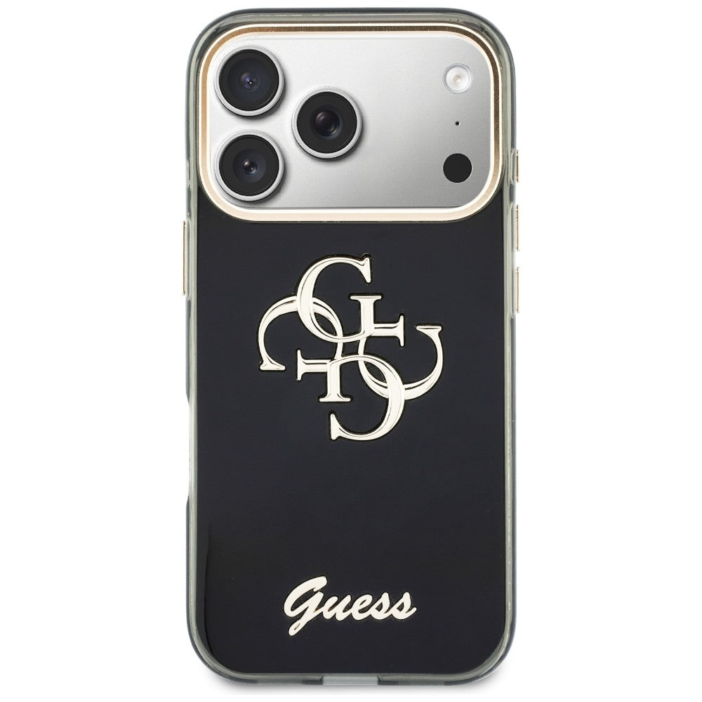 Guess IML 4G Script Metal Case til iPhone 17 Pro / 18 Pro - sort