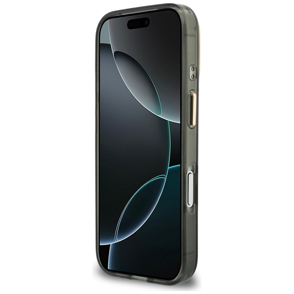 Guess IML 4G Script Metal Case til iPhone 17 Pro Max / 18 Pro Max - sort