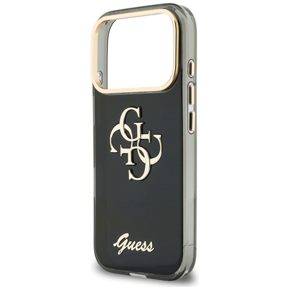 Guess IML 4G Script Metal Case til iPhone 17 Pro Max / 18 Pro Max - sort