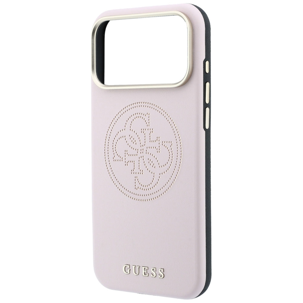 Guess Perforeret 4G Gold Logo Magsafe Case til iPhone 17 Pro / 18 Pro - Pink