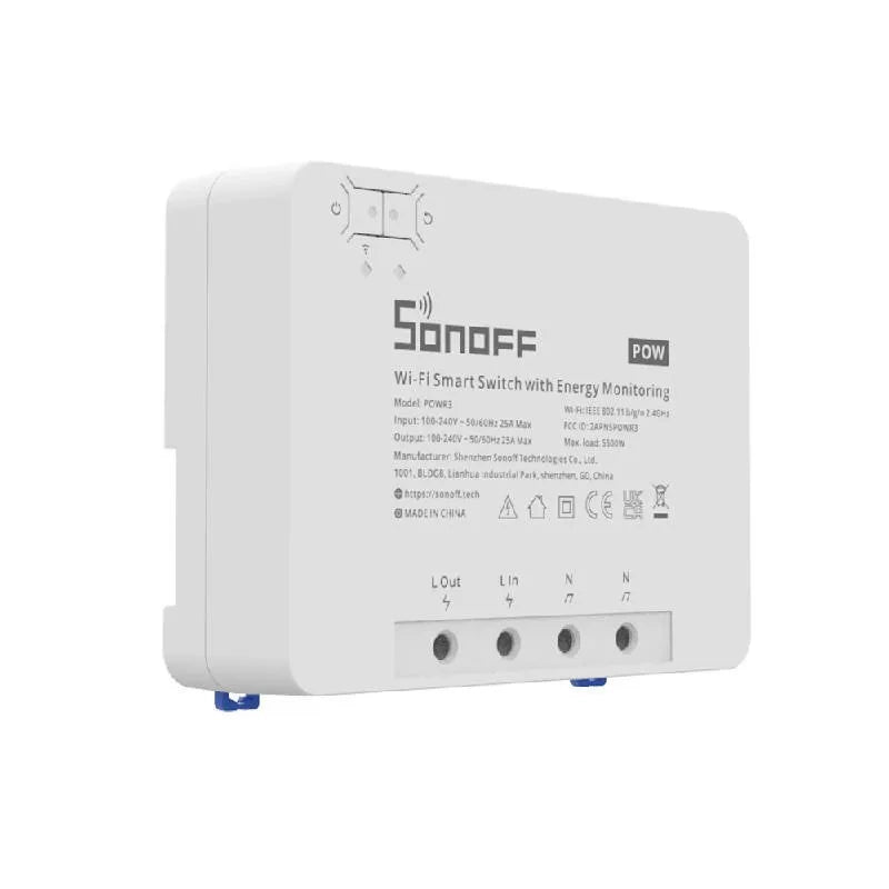 Sonoff POWR3 smart WiFi-switch med strømmåling