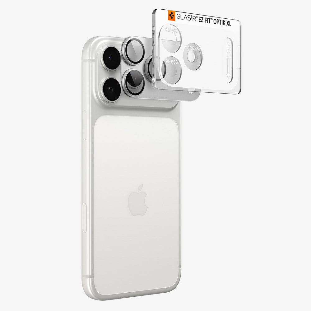 Spigen Optik Pro XL GLAS.TR EZ FIT hærdet glas til iPhone 18 Pro - Silver