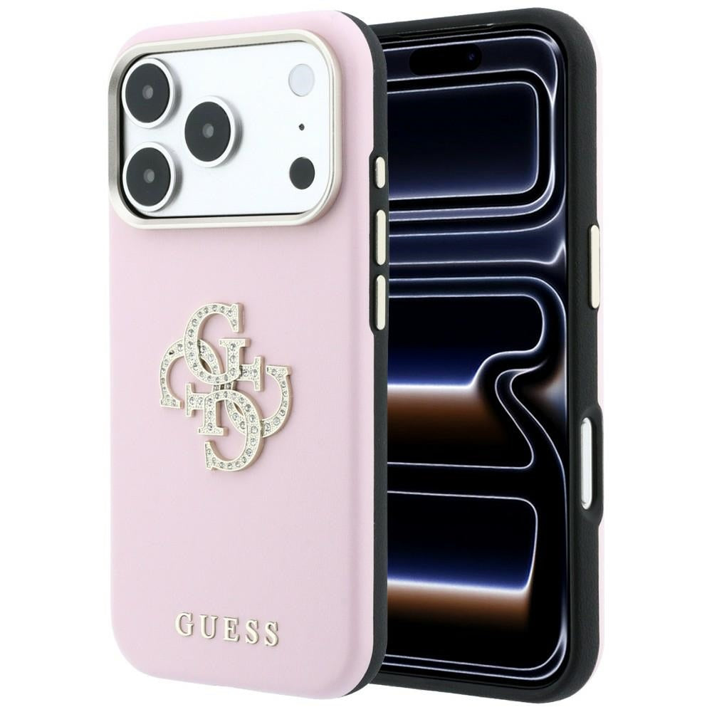 Guess Smooth & Big Strass Logo Case til iPhone 18 Pro / 17 Pro - Pink