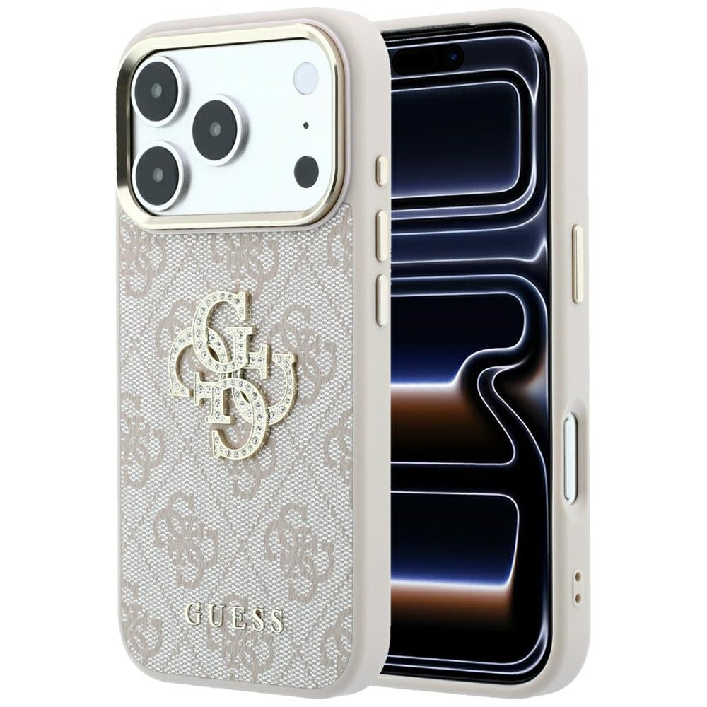Guess 4G og Big Strass Logo Case til iPhone 18 Pro Max / 17 Pro Max - Pink