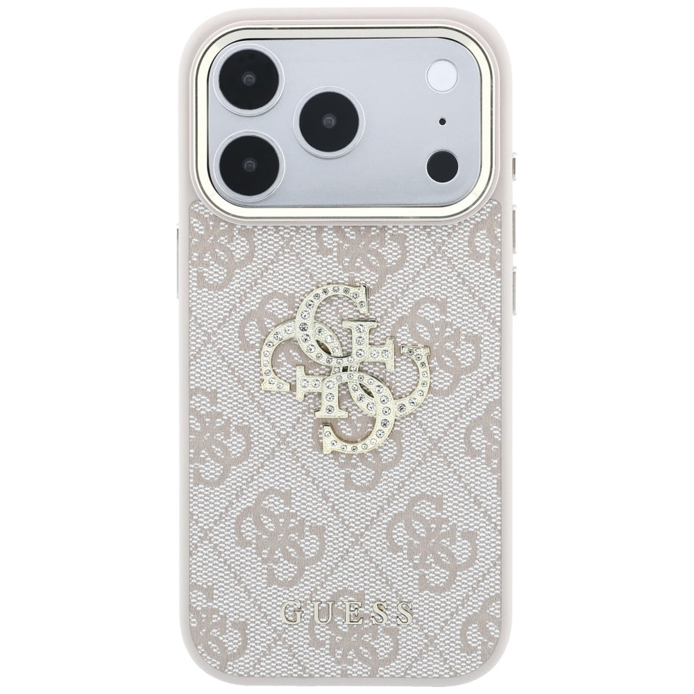Guess 4G og Big Strass Logo Case til iPhone 18 Pro Max / 17 Pro Max - Pink