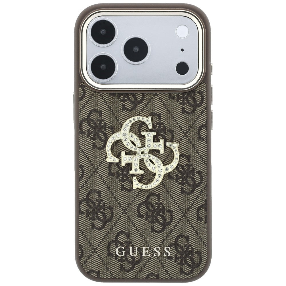 Guess 4G og Big Strass Logo Case til iPhone 18 Pro / 17 Pro - Brunt