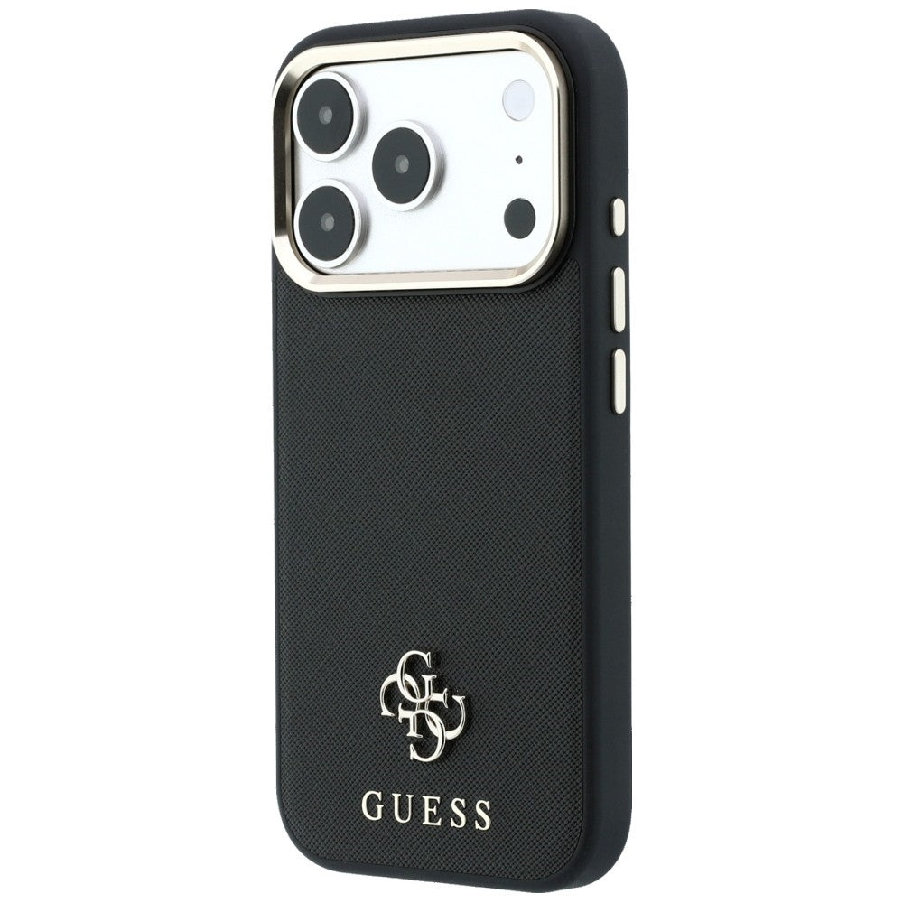 Guess Saffiano Small 4G og Classic Logo MagSafe Case til iPhone 18 Pro / 17 Pro - sort