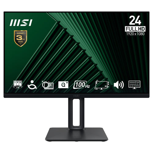 MSI PRO MP245PG 24 1920 x 1080 (Full HD) VGA (HD-15) HDMI DisplayPort 100Hz Pivot Skærm