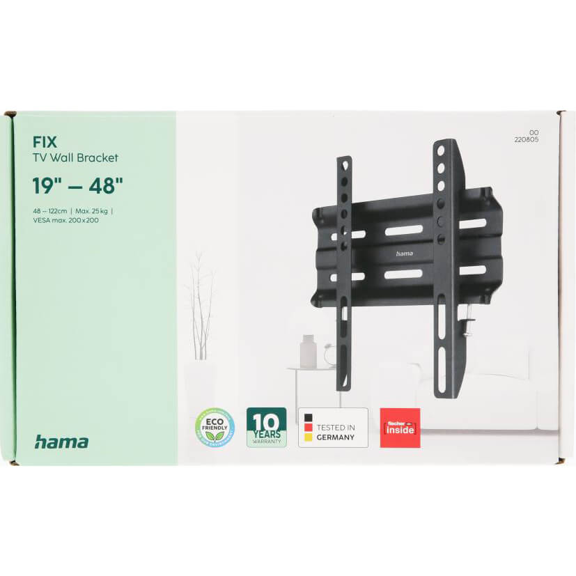 Hama Tv Wall Bracket Fixed Vesa Up To 200x200 48" Black