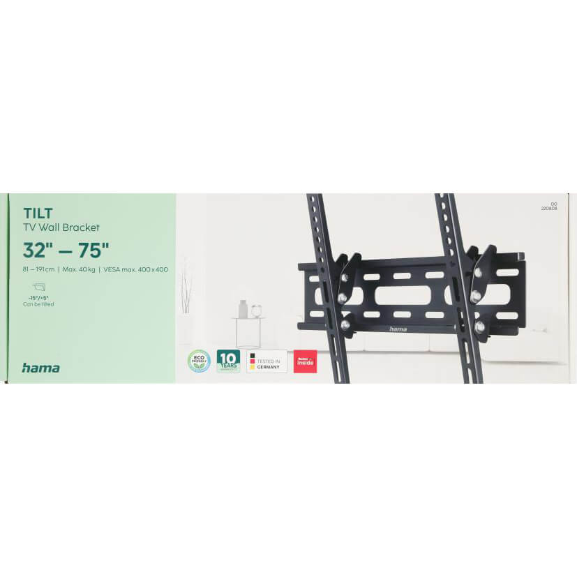 Hama Tv Wall Bracket Tilt Vesa Up To 400x400 75" Black