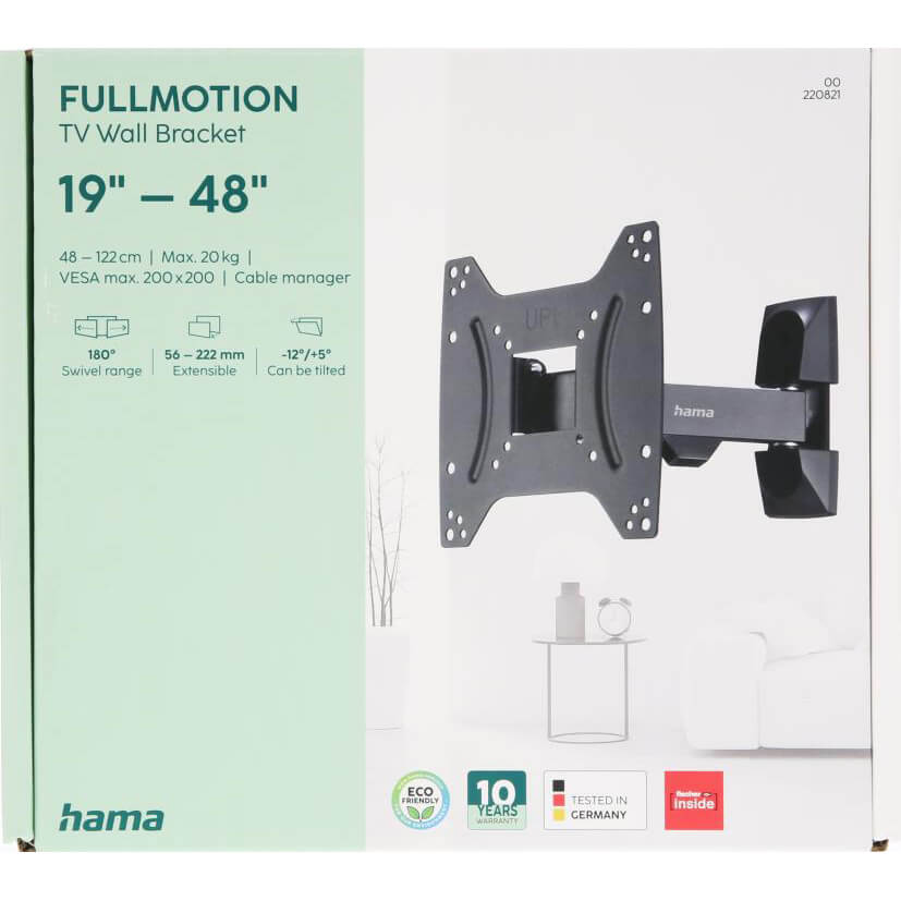 Hama Tv Wall Bracket Full Motion Vesa Up To 200x200 48" Black