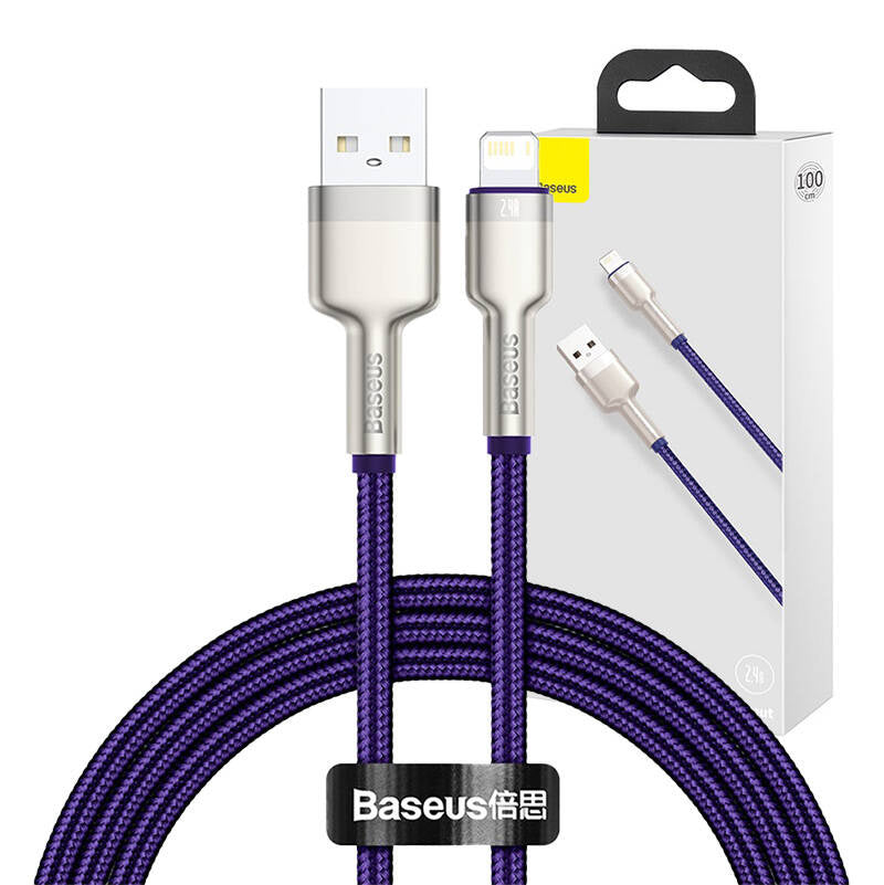 USB-kabel til Lightning Baseus Cafule, 2,4 A, 1 m (lila)