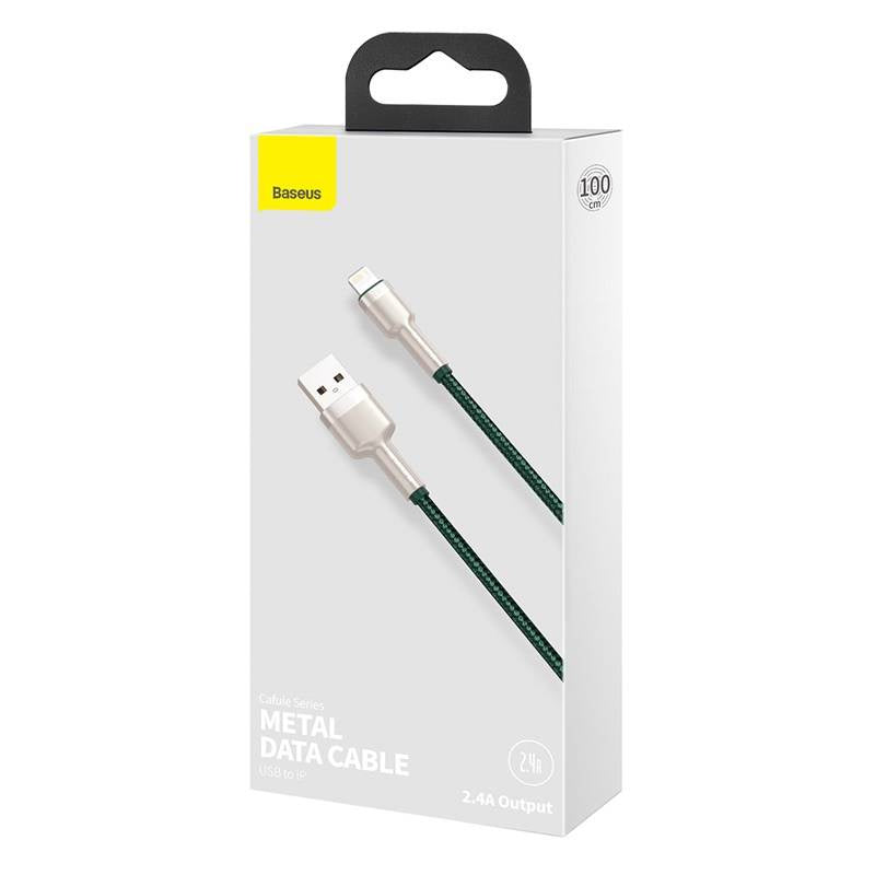 USB-kabel til Lightning Baseus Cafule, 2,4 A, 1 m (grøn)