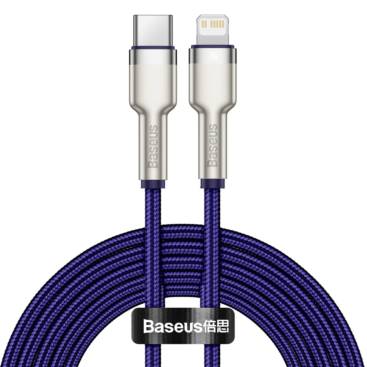 Baseus Cafule serie USB-C kabel til Lightning, 20W, 2m (lila)