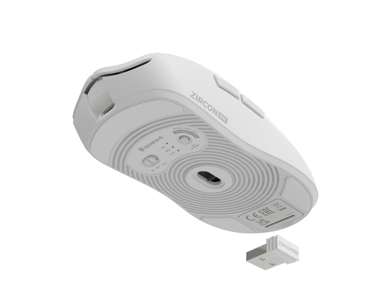GENESIS Zircon 500 mus Spil Højre hånd RF Wireless + Bluetooth + USB Type-C Optisk 10000 dpi