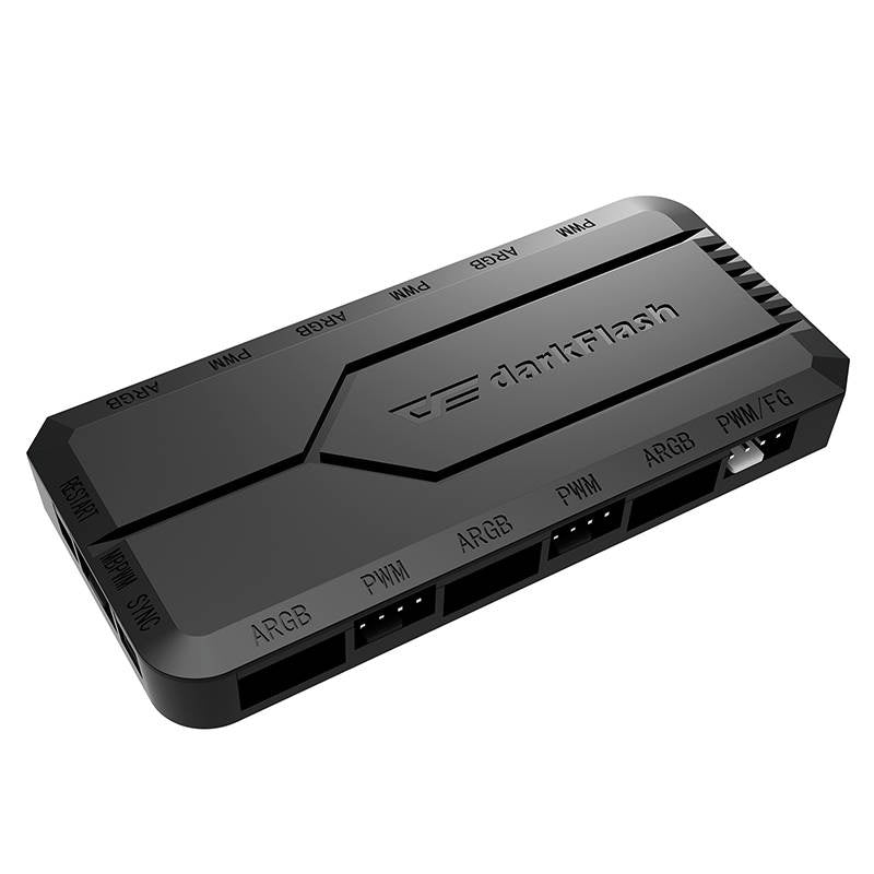 Fan control box for computer Darkflash RC2 RGB PWM + fjernbetjening (sort)