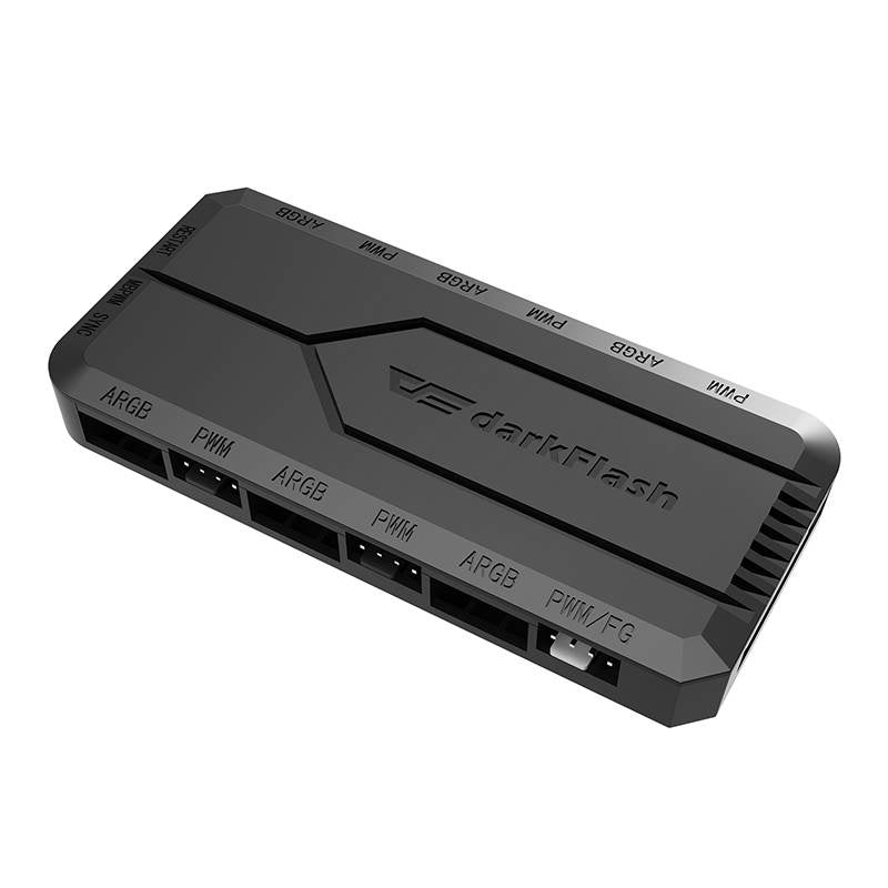 Fan control box for computer Darkflash RC2 RGB PWM + fjernbetjening (sort)