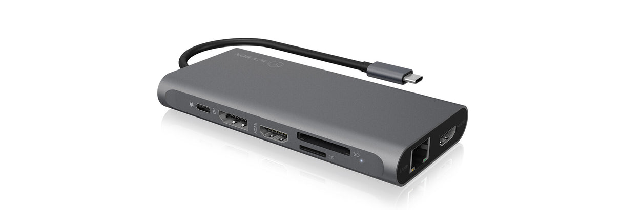 ICY BOX IB-DK4050-CPD Ledningsført USB 3.2 Gen 1 (3.1 Gen 1) Type-C Anthracit
