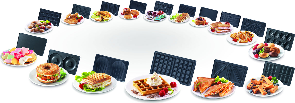 Tefal Snack Collection SW852D sandwichtoaster 700 W Sort, Rustfrit stål