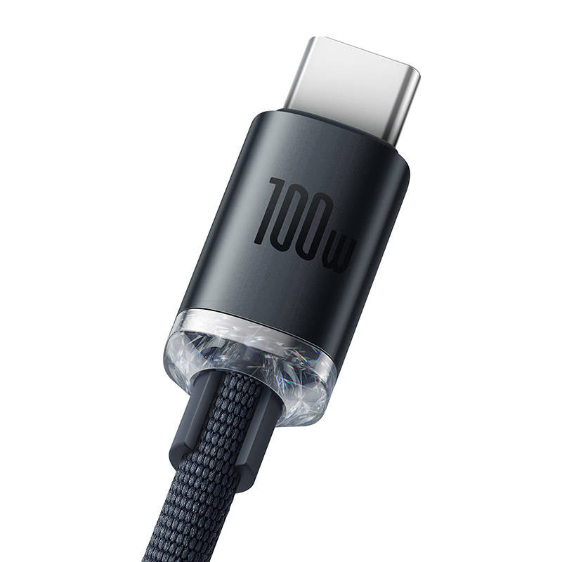 Baseus Crystal Shine kabel USB til USB-C, 100W, 1,2m (sort)