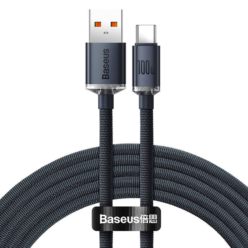 Baseus Crystal Shine kabel USB til USB-C, 100W, 2m (sort)