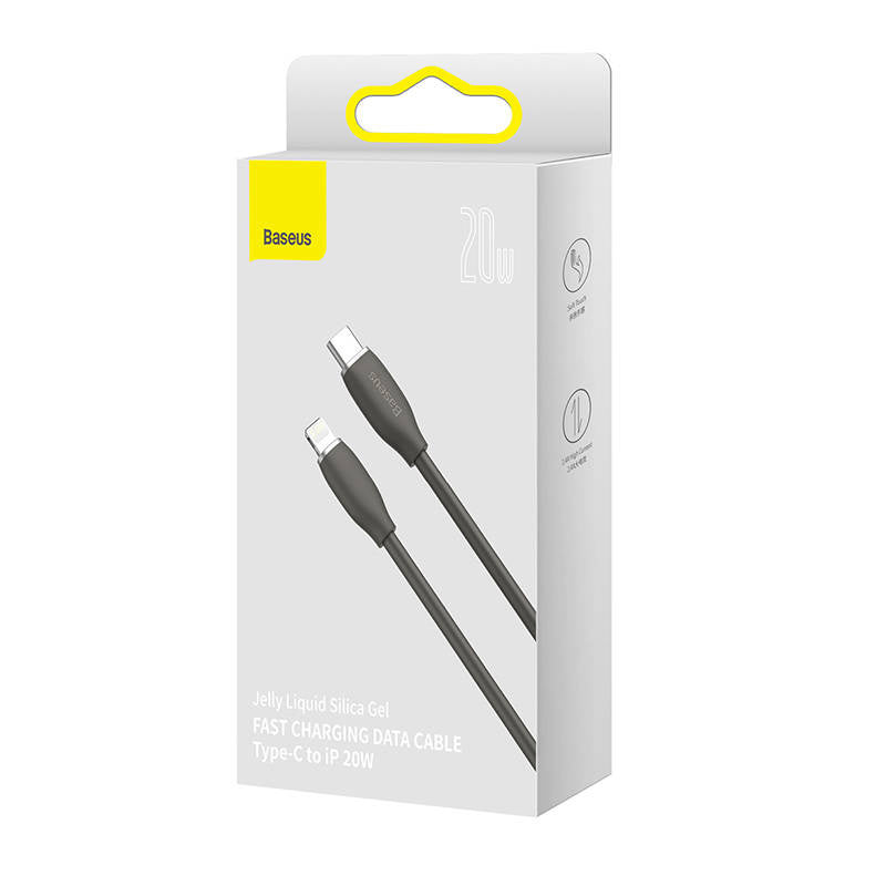 Baseus Jelly kabel USB-C til Lightning, 20W, 1,2m (sort)