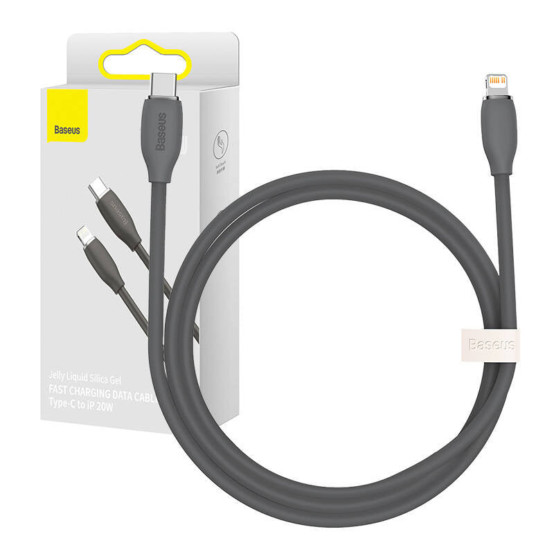 Baseus Jelly kabel USB-C til Lightning, 20W, 1,2m (sort)
