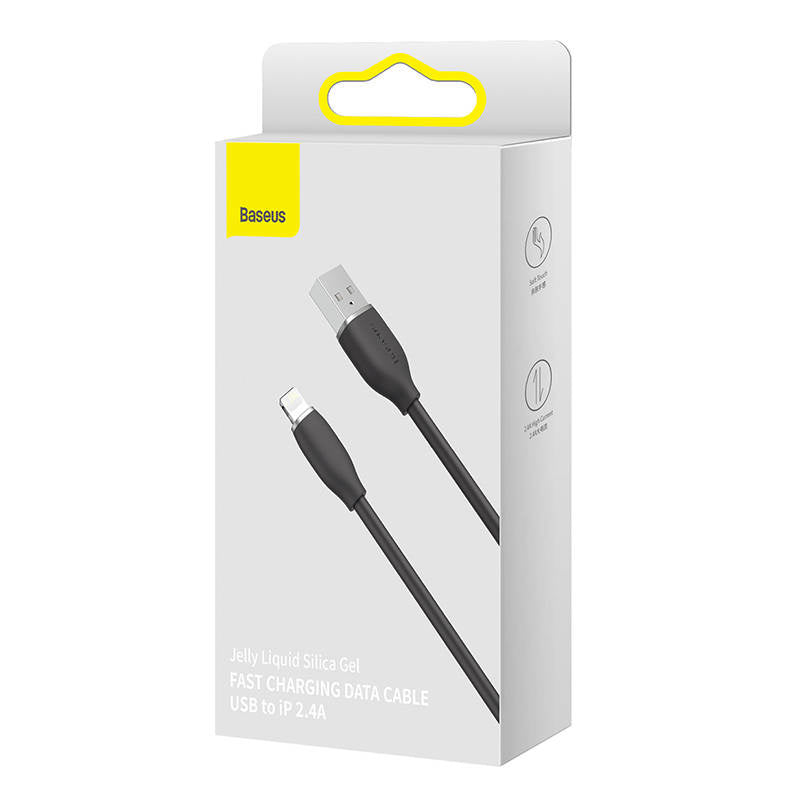 Baseus Jelly kabel USB til Lightning, 2,4A, 1,2m (sort)