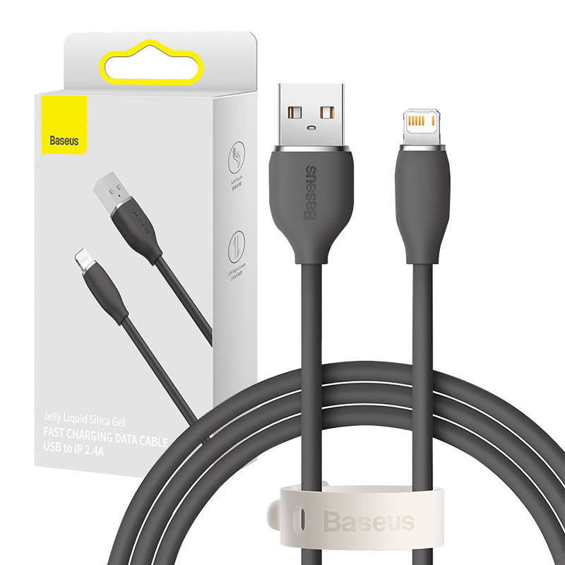 Baseus Jelly kabel USB til Lightning, 2,4A, 1,2m (sort)