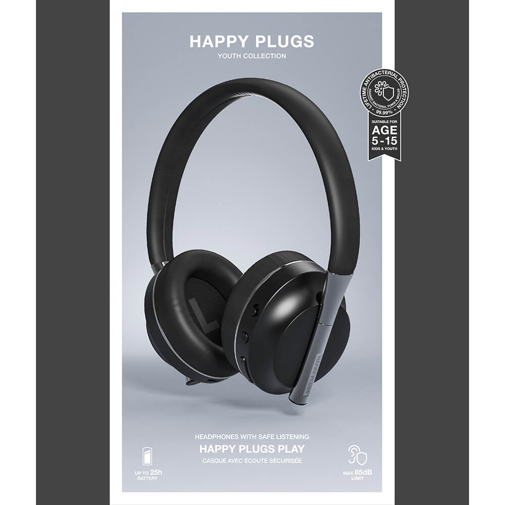 Happy Plugs Play Headphone Over Ear 85d B Wireless Black