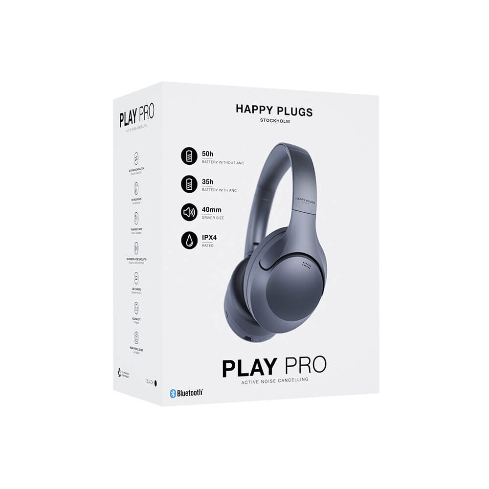 Happy Plugs Headphone Play Pro Anc Over Ear Wireless Black