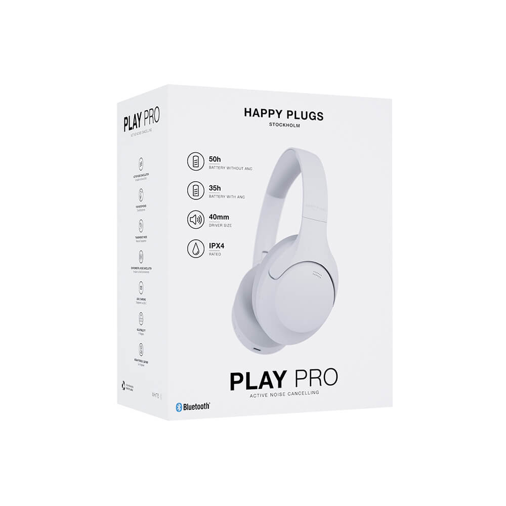 Happy Plugs Headphone Play Pro Anc Over Ear Wireless White