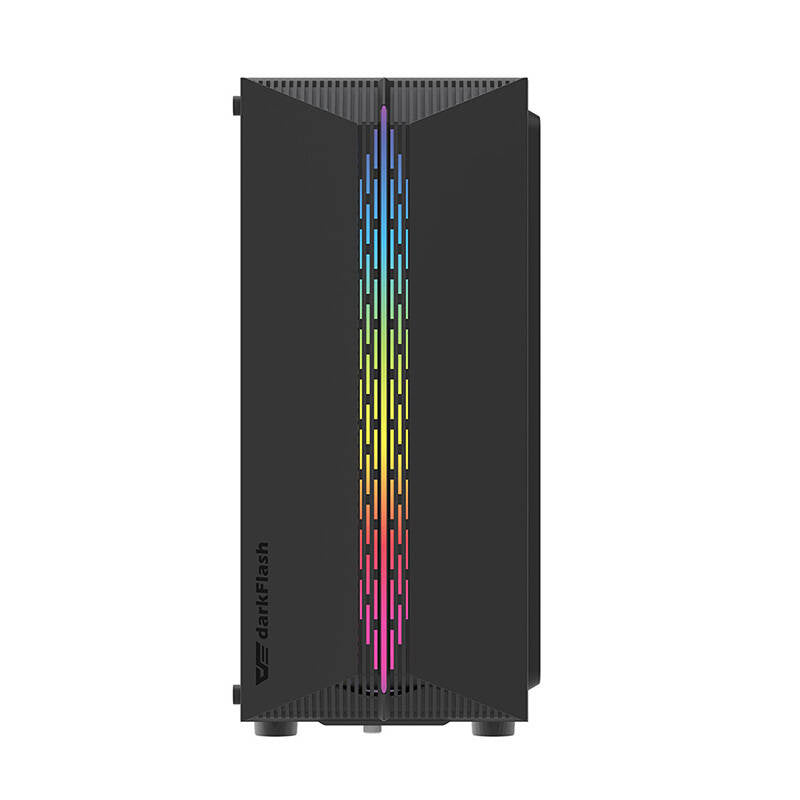 Darkflash DK151 LED-computerhylster (sort) + 3 RGB-ventilatorer