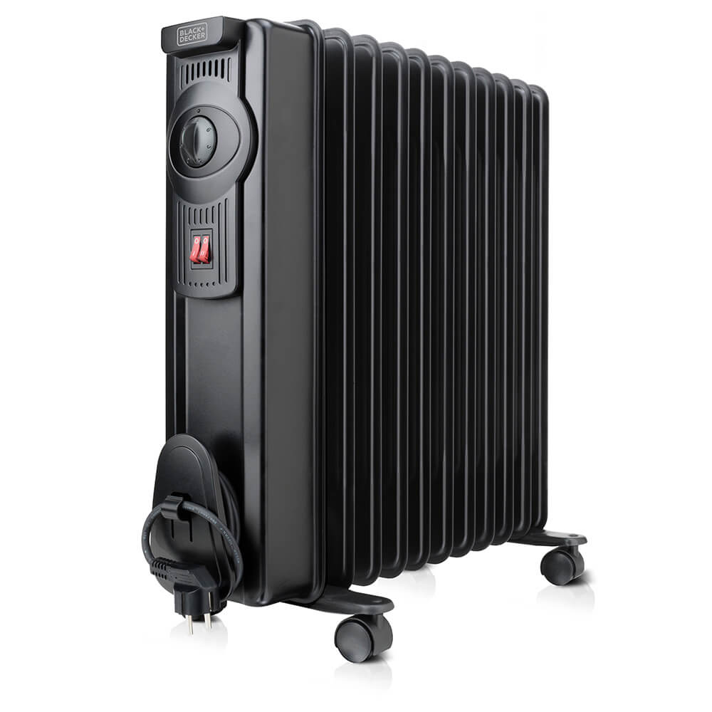 Black+Decker Oil Heater 2000 W Black