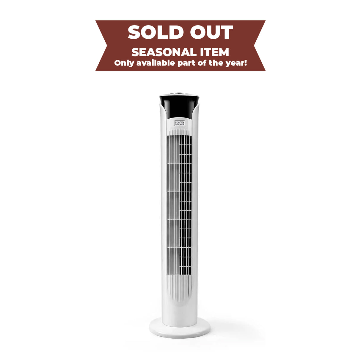 Black+Decker Tower Fan White 81cm
