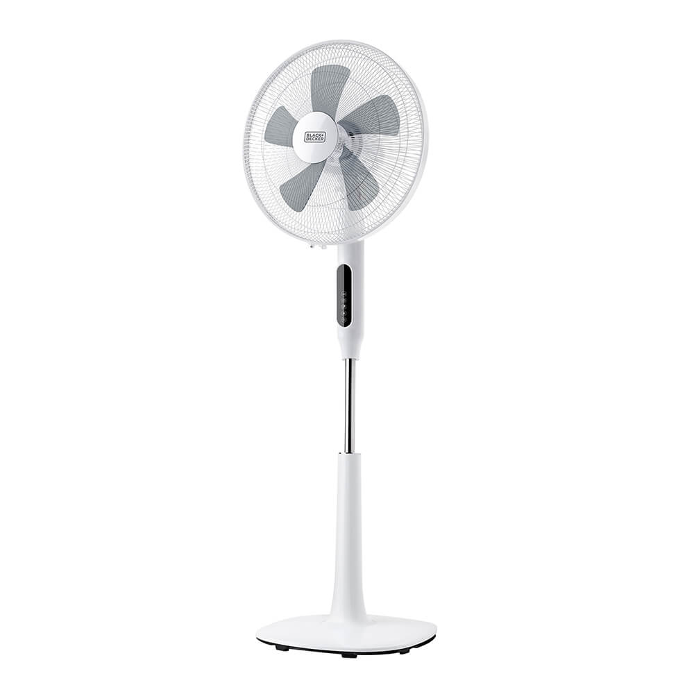 Black+Decker Pedestal Fan Led 5 Blades White