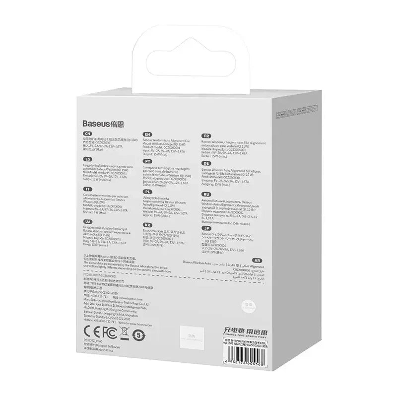 Baseus Wisdom Trådløs opladning Luftventil Elektrisk Bil Telefonholder (sort)