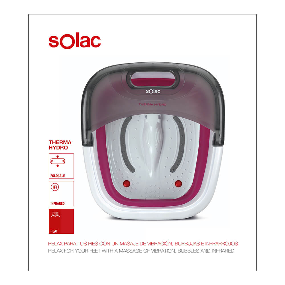 Solac Foot Massager Foldable Therma Hydro