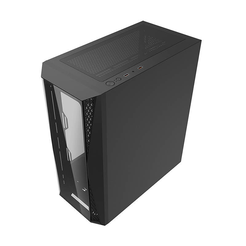 Darkflash DK352 Plus computerkasse (sort) + 4 RGB-ventilatorer