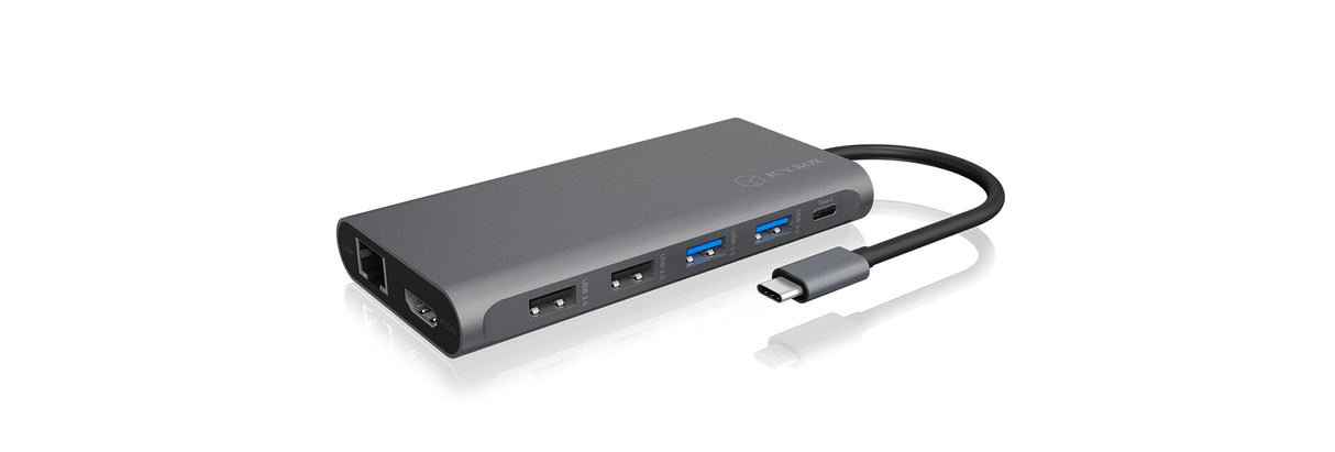 ICY BOX IB-DK4050-CPD Ledningsført USB 3.2 Gen 1 (3.1 Gen 1) Type-C Anthracit