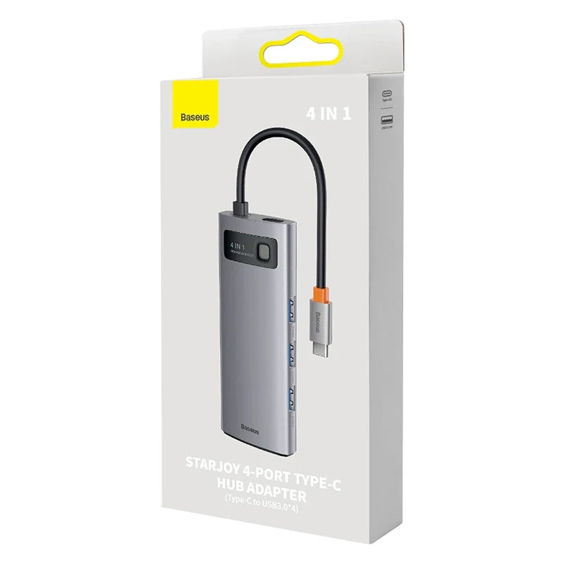 Hub 4in1 Baseus Metal Gleam Series, USB-C til 4x USB 3.0