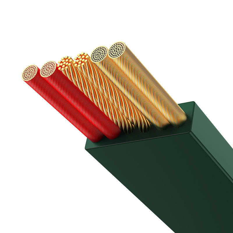 Baseus Bright Mirror 3, USB 3-i-1-kabel til mikro USB / USB-C / Lightning 66W / 2A 1.1m (Grøn)