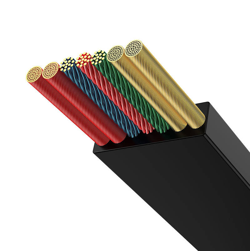 Baseus Bright Mirror 4, USB-C 3-i-1-kabel til mikro USB / USB-C / Lightning 100W / 3.5A 1.1m (Sort)