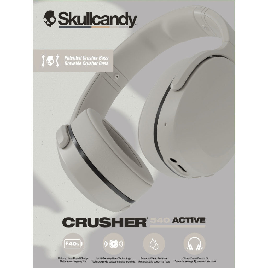 Skullcandy Headphone Crusher 540 Active Over Ear Grey Concrete