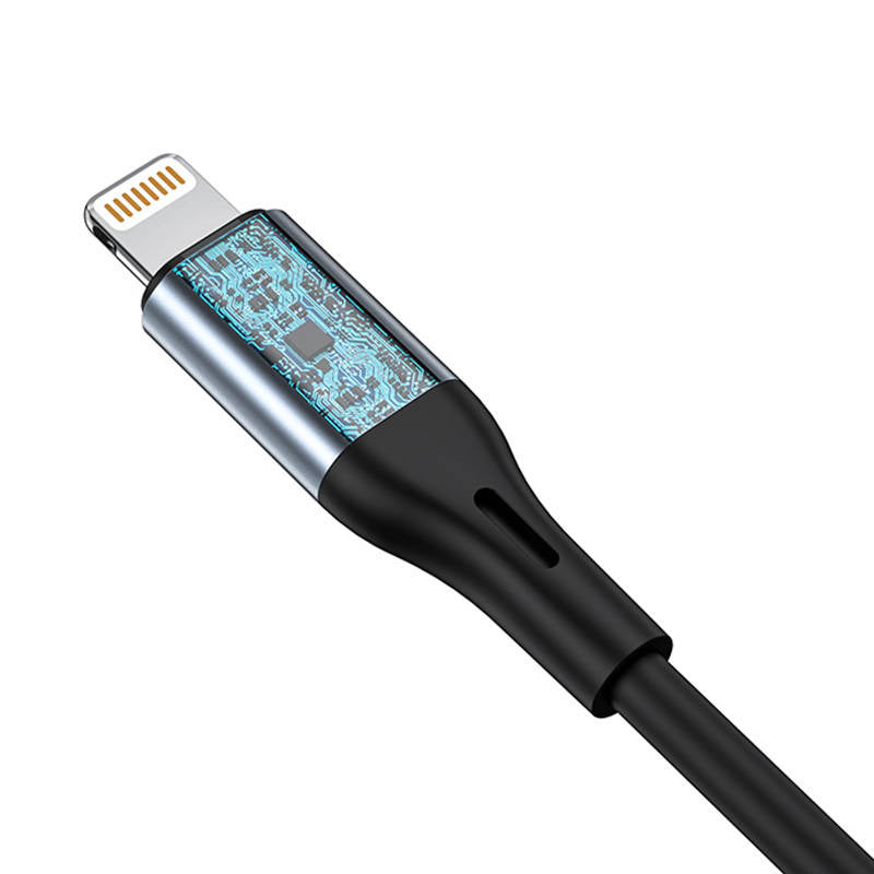 Kabel VFAN L05 Lightning til mini jack 3,5 mm AUX, 1 m (grå)