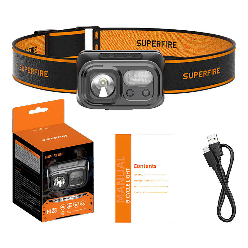 Superfire HL23 forlygter lommelygte, 220 lm, USB-C, powerbank