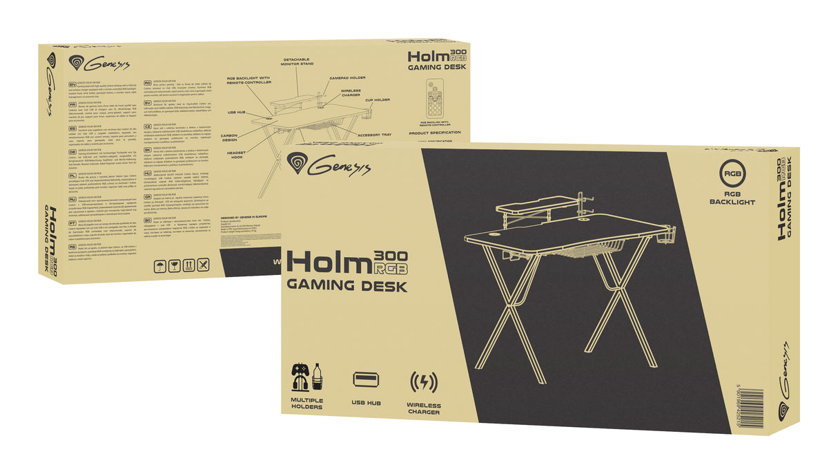 Genesis Holm 300 RGB Bord Stålramme Gaming