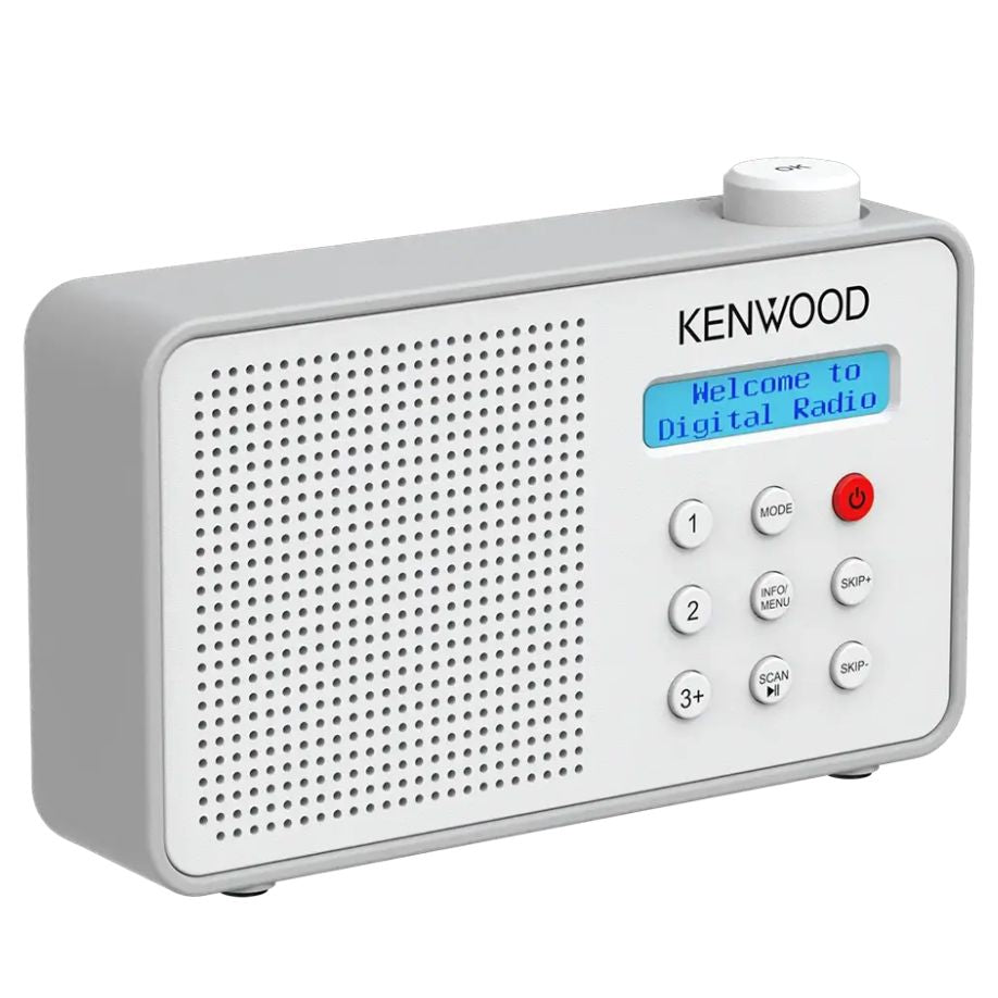 Kenwood CR-M25DAB-W Portable DAB+ radio m/ Bluetooth og indbygget batteri - hvid