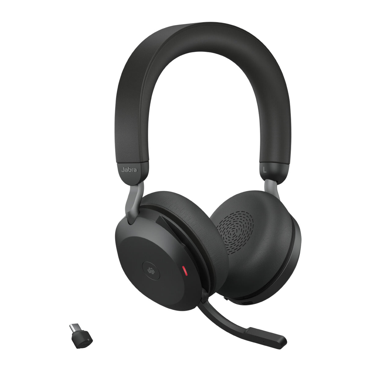 Jabra Evolve2 75 Headset Kabel & trådløs Opkald/musik USB Type-C Bluetooth Opladningsstativ Sort